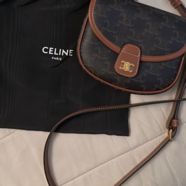 셀린느 미니 베사체 트리옹프 미니 베사체 캔버스 탄 거즘새상품 [정품]