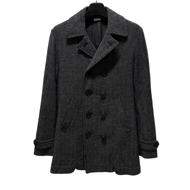 [M] 꼼데가르송 옴므 듀스 해링본 울 피코트