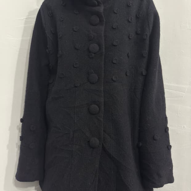 acheter dot design button wool coat