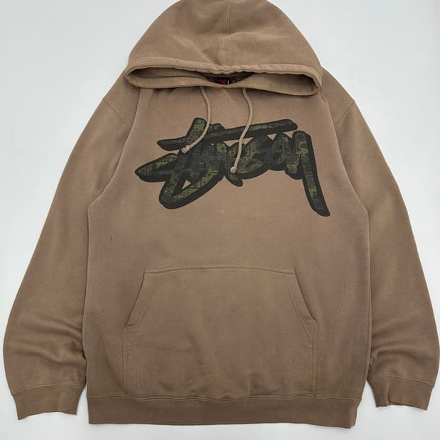 stussy 스투시 카모 로고 후드티
