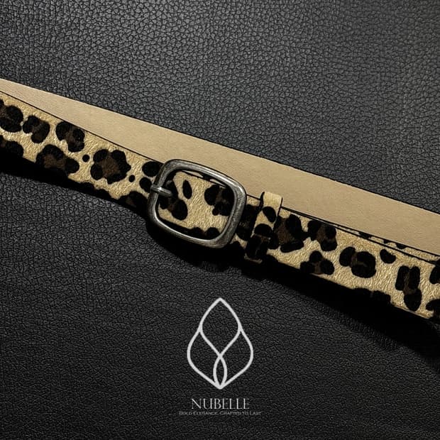 🌗 Leopard hair belt / 호피 송치털 베이직 벨트