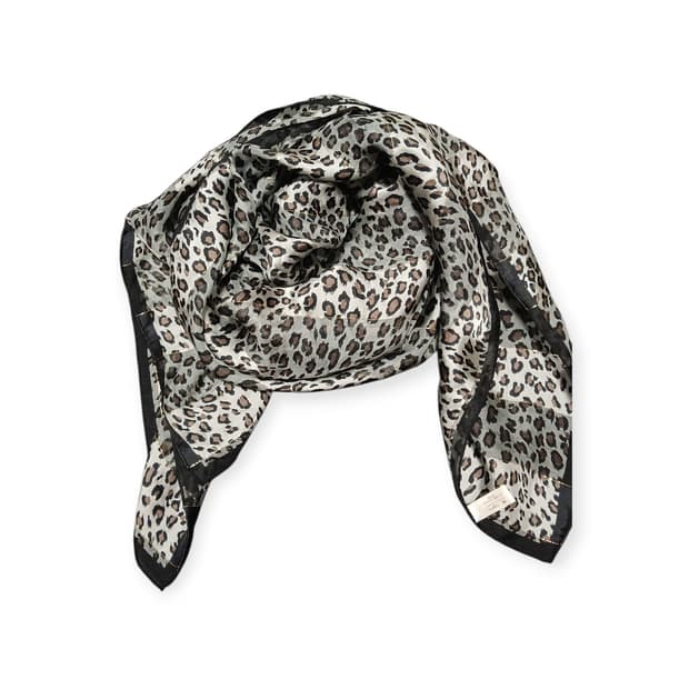 갸루 호피 실크 사각스카프