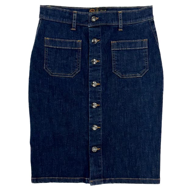 Seafarer Denim Button-Front Skirt/ 26 