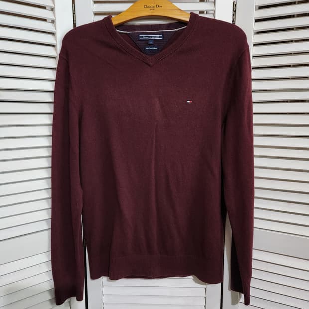 타미힐피거 브이넥 니트M