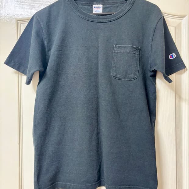 챔피온 t1011 헤비온스 반팔 워싱티셔츠 블랙 미제 스몰