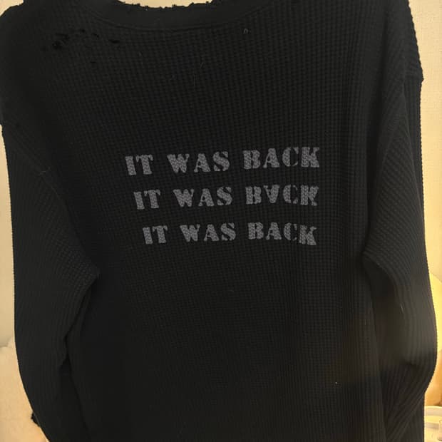 스탠드얼론 DISTRESSED WAFFLE T-SHIRT, BLACK