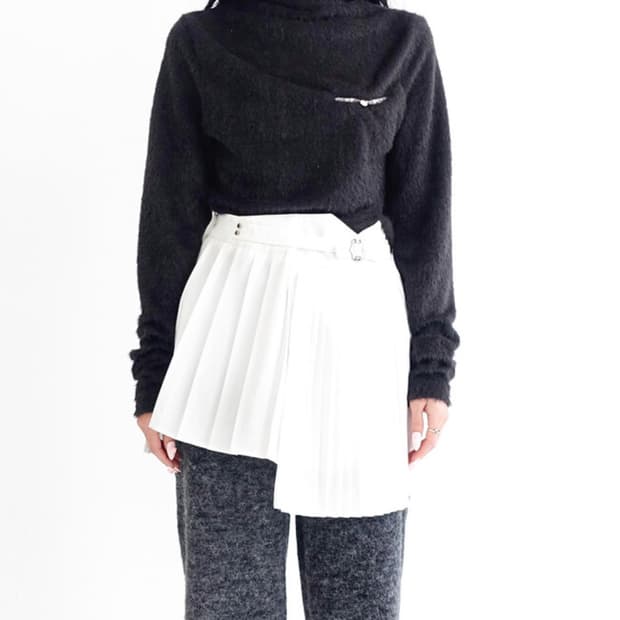 샵페어리 faerie 아코디언 플리츠 버클 스커트 