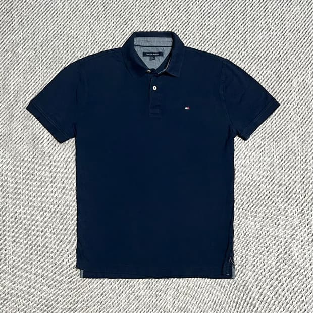 [S] Tommy 타미힐피거 네이비 코튼 반팔 카라티