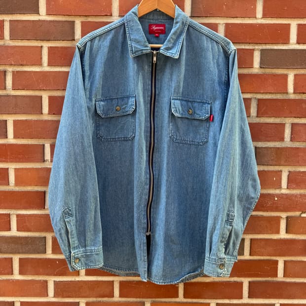 Ss16 슈프림 데님 집업 셔츠