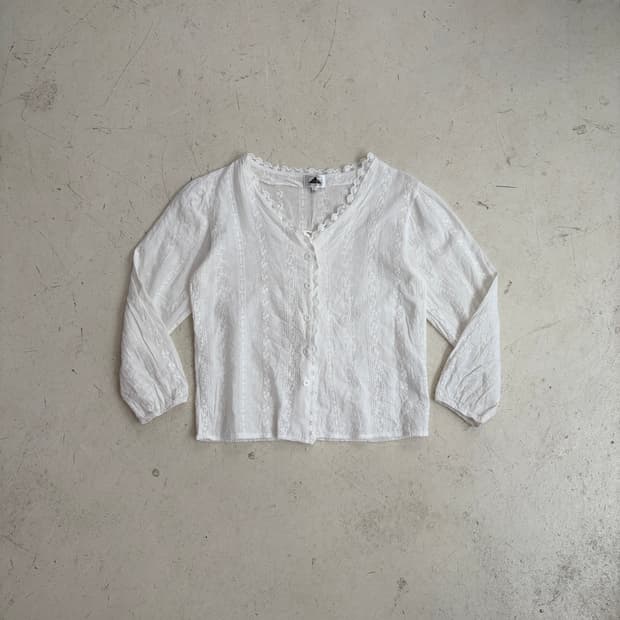 ABI TOKYO JPN 빈티지 레이스 모리걸 블라우스 M