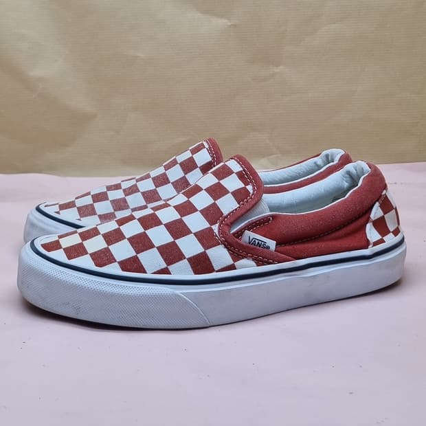 반스 체커보드 레드 슬립온 225