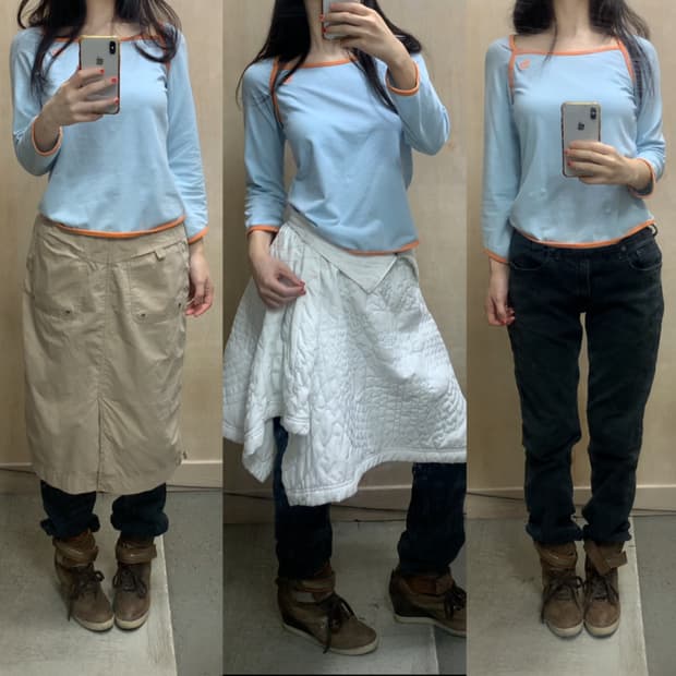  [직수입] 빈티지 티셔츠 블루 오렌지