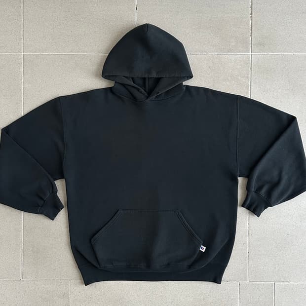 90s 빈티지 러셀 후드 블랙 XL USA