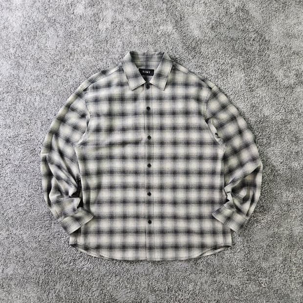 [무료배송] TIME 체크 패턴 긴팔 셔츠