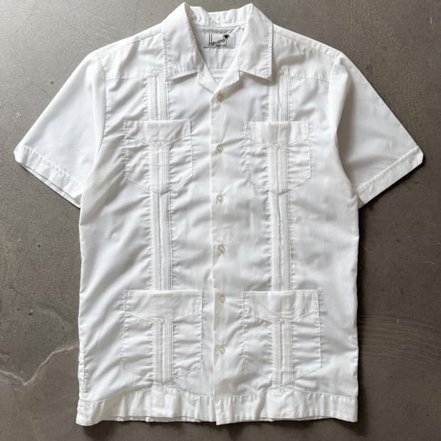  Havana White Guayabera 4 Pocket Shirt