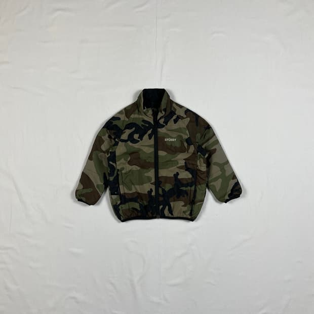 스투시 stussy 키즈 리버시블 카모 자켓