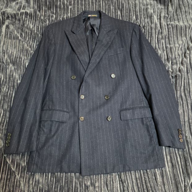 폴로 메이드 IN USA 울 스트라이프더블자켓 네이비 42L