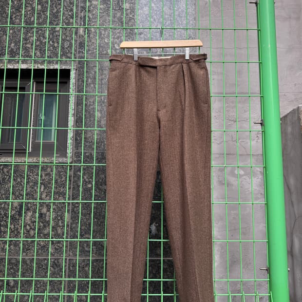 폴로 랄프 로렌 브라운 울 hbt 헤링본 트위드 트라우저