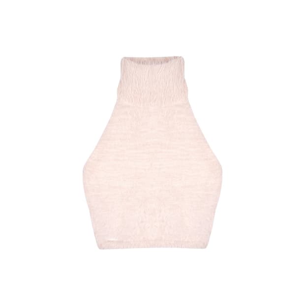 Sorbet fluffy halterneck knit