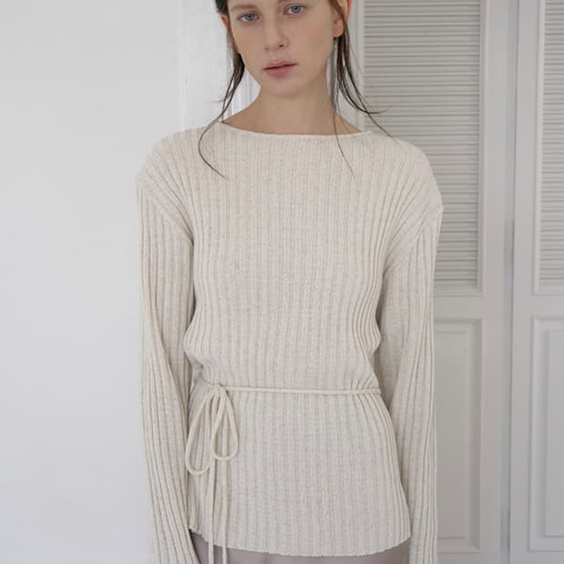 [수지착용] ORIGIN LINEN STRING KNIT BEIGE