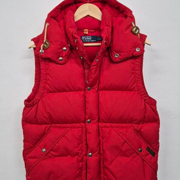 [M] 폴로 랄프로렌 레드 덕다운 패딩 베스트
