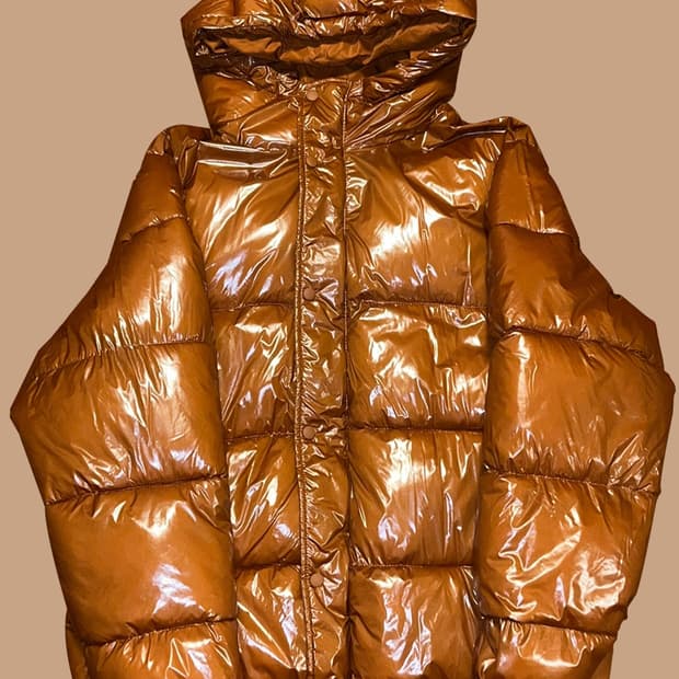 [남자L-XL]자라 다크 오렌지 유광 방수 패딩