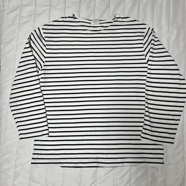 [xl]무탠다드 스트라이프 스트라이프 보트 넥  아이보리블랙 1회착