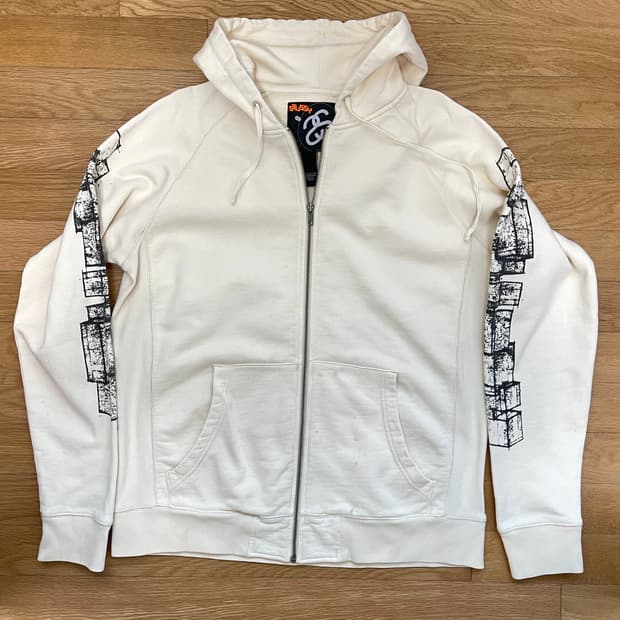 Stussy × Delta Zip-up Hoodie (Ivory) L