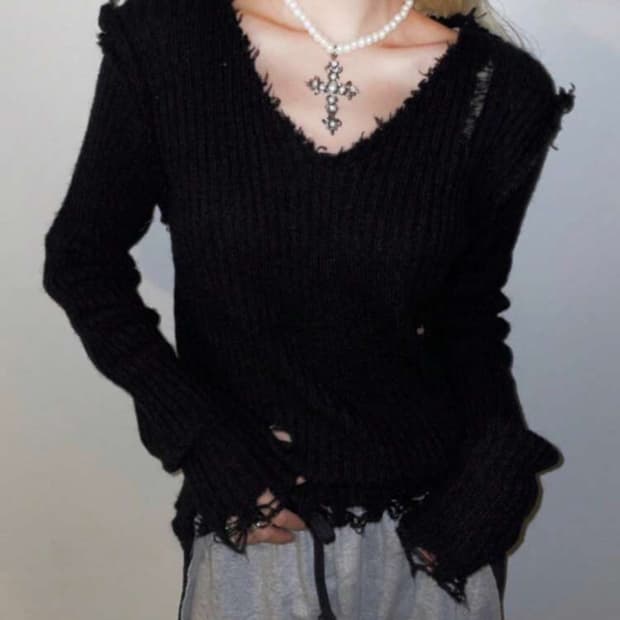 (새상품) 딥워싱 빈티지 울 니트