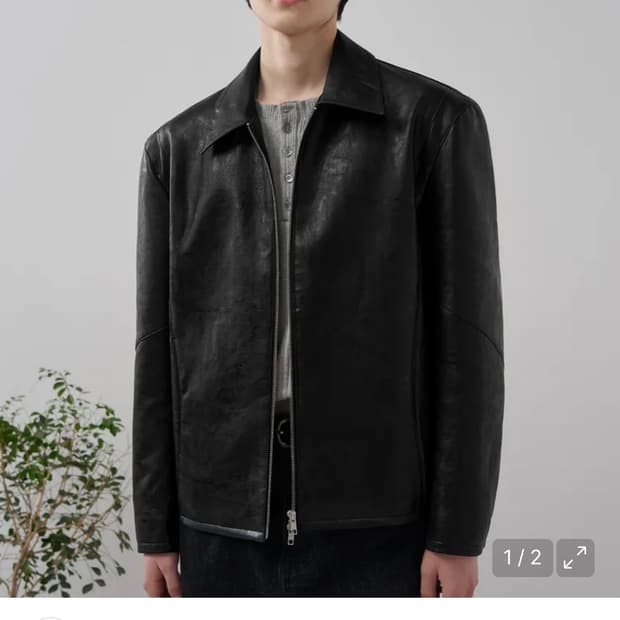 (L) 드로우핏 리파인드 라인 레더 자켓 [BLACK] 판매