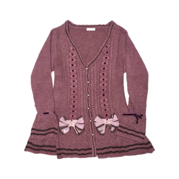 엑시즈팜 라떼갸루 리본 가디건 원피스 리즈리사트랄라라히메갸루