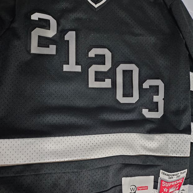 슈프림저지 더블탭스 미첼네스 하키 저지 블랙