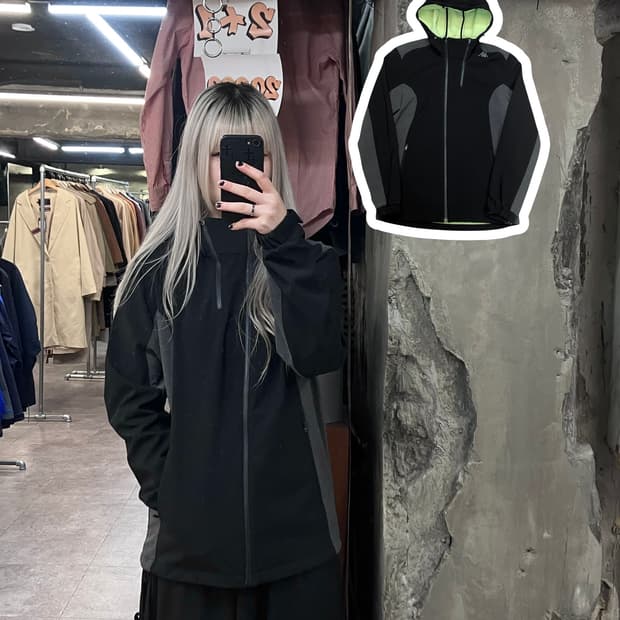 카파 바람막이 후드 점퍼 블랙 L #csz3093