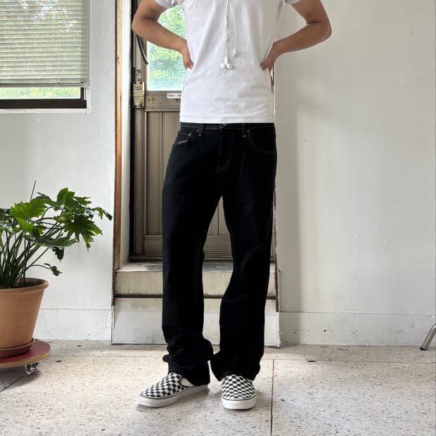 Levi’s 527 블랙 부츠컷 데님 팬츠