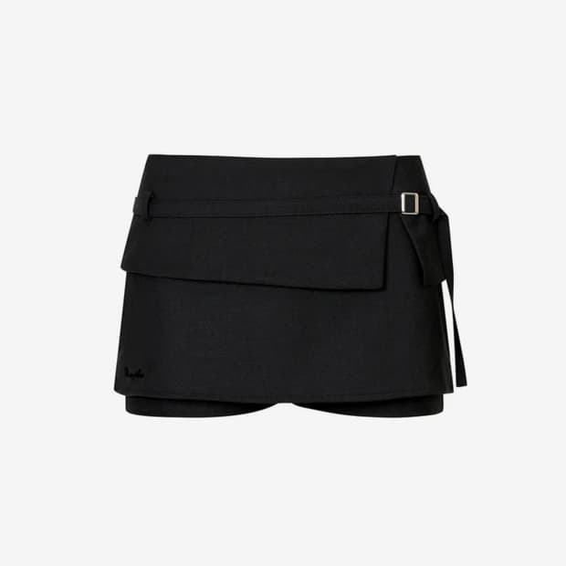 페인오어플레져 heart belted 하트 벨트 스커트 블랙 S