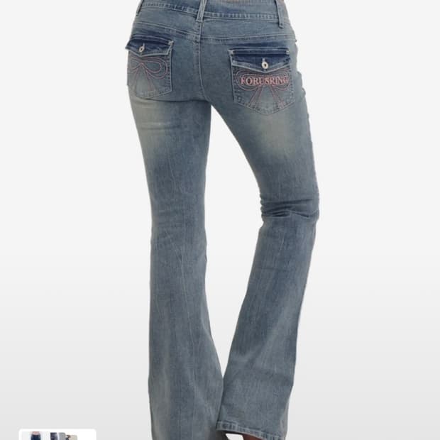 포어랑 리본 부츠컷 바지