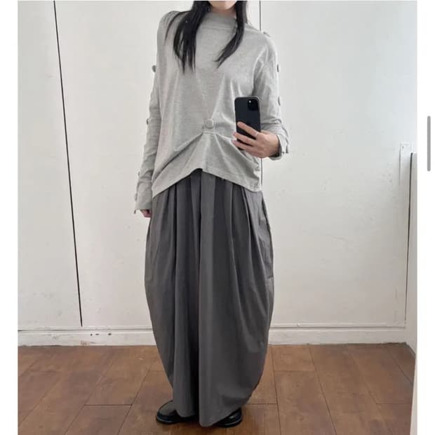 에프터먼데이 피에브레 드레이프 맥시 스커트