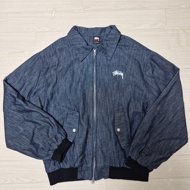 [L] 00s stussy 빈티지 스투시 데님 헤링턴 자켓