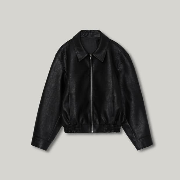 아카이브 제이투유 레더 블루종 자켓(black)