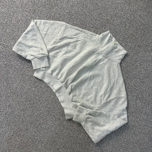 실측 빈티지 하프 집업 크롭 긴팔티 0521J