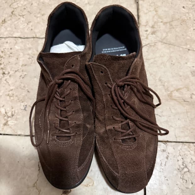 위더로드 레이지 스웨이드 레이싱 스니커즈 워싱 브라운