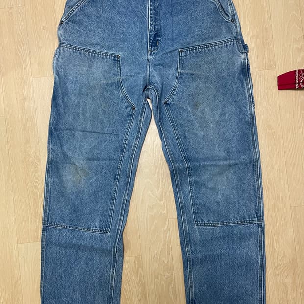 칼하트 데님 더블니 40x34 워싱굿 실측확인부탁