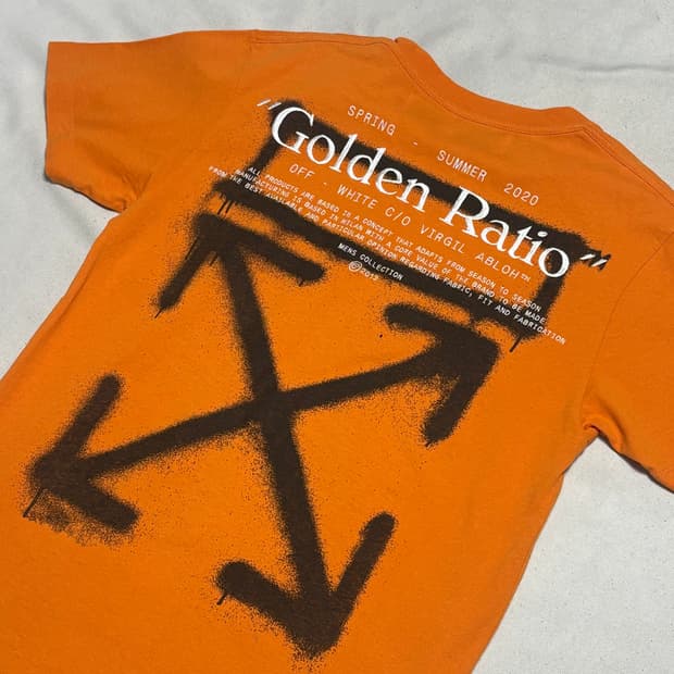 M 오프화이트 오렌지 반팔