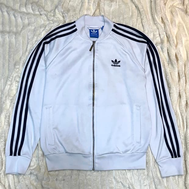 아디다스 빈티지 져지 흰검 흰색 삼선 트랙탑 봄버 자켓