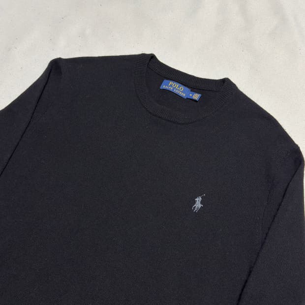 M 폴로랄프로렌 블랙 메리노 울 니트