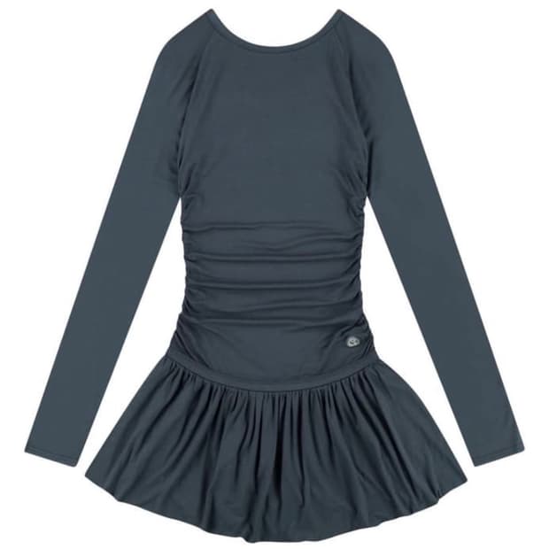 Draping dress blue grey