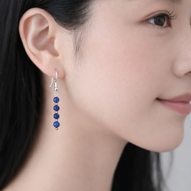 (핸드메이드) 천연 라피스라줄리 원석 귀걸이