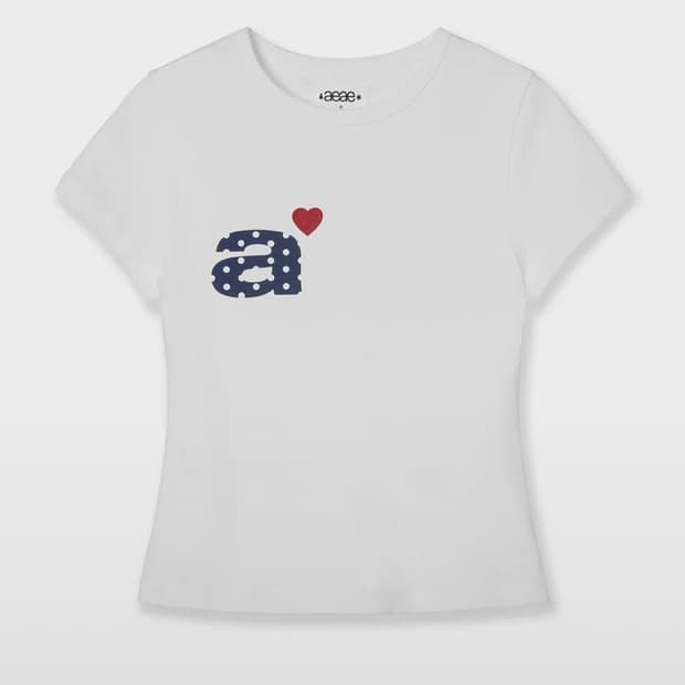 aeae DOT SMALL LETTER TEE [WHITE] 반팔