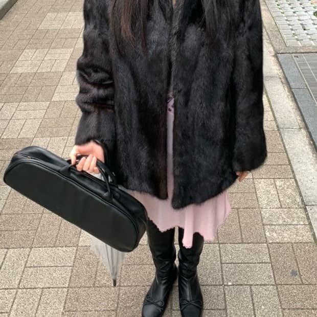 Black mink coat