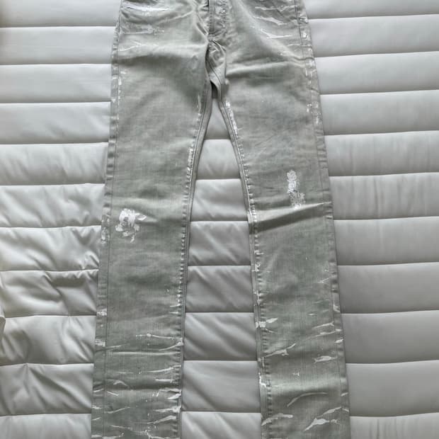 디올옴므 aw09 페인트 데님 진